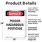 Signmission Poison Hazardous Pesticide Danger Sign, Plastic, 18in W x 24in L, 2PK OS-2PACK-DS-P-1824-V-1979 - alternate 2